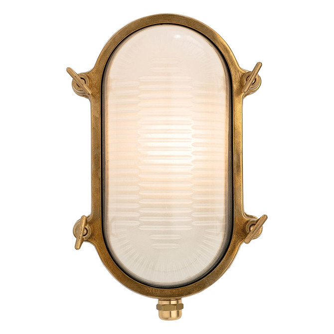 Firstlight Nautic Traditional Style Oval Bulkhead in Brass and Frosted 3