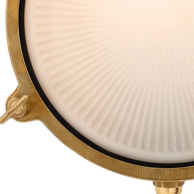 Firstlight Nautic Traditional Style 19.5cm Round Bulkhead in Brass and Frosted 4