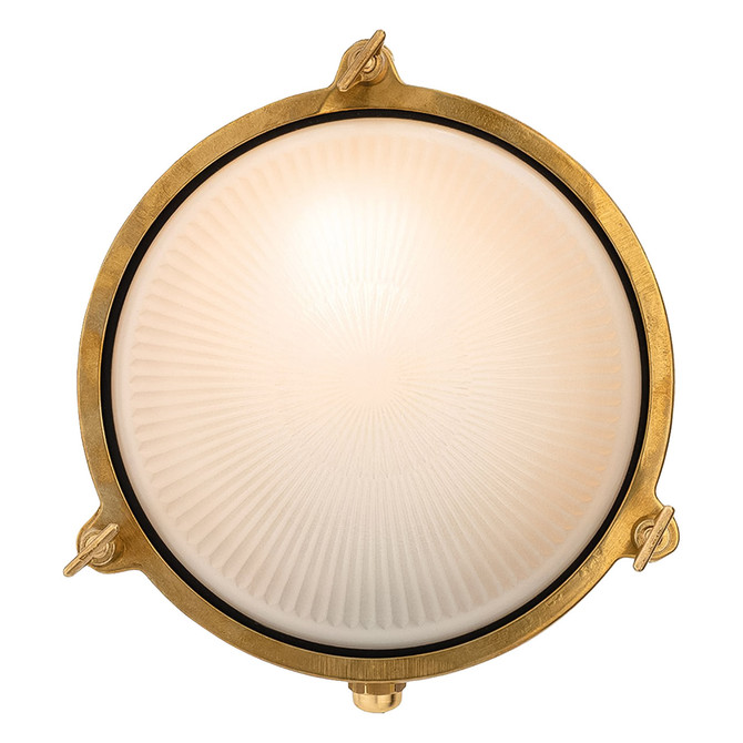 Firstlight Nautic Traditional Style 19.5cm Round Bulkhead in Brass and Frosted 3