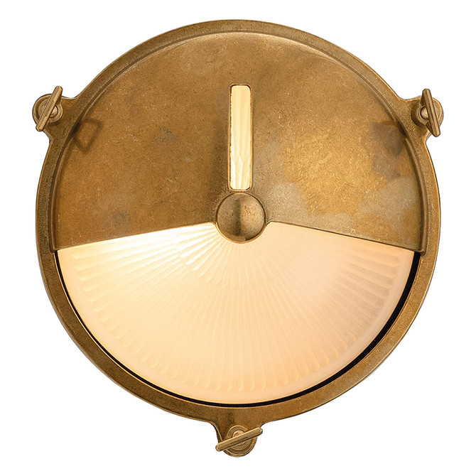 Firstlight Nautic Traditional Style Round Bulkhead Eyelid in Brass and Frosted 3