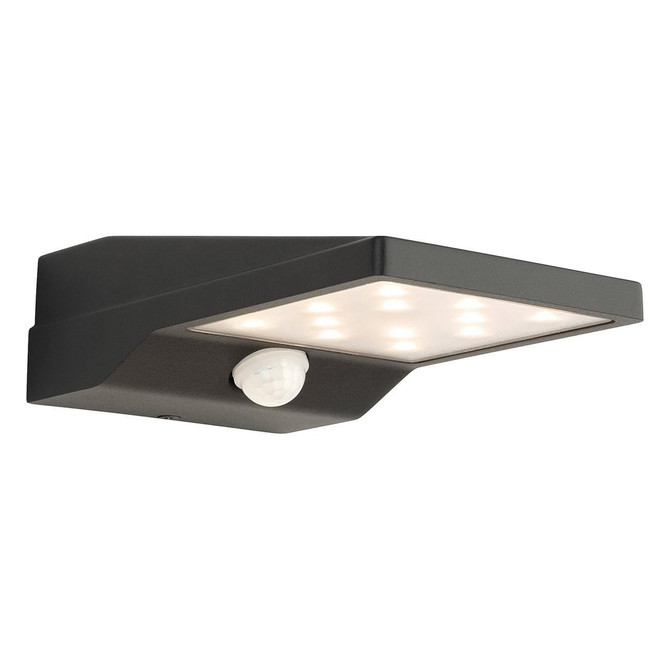 Firstlight LED Cyrus Solar Outdoor Wall Light PIR Sensor Warm White 3000K in Graphite