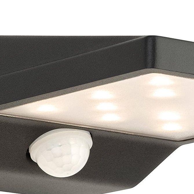 Firstlight LED Cyrus Solar Outdoor Wall Light PIR Sensor Warm White 3000K in Graphite 2