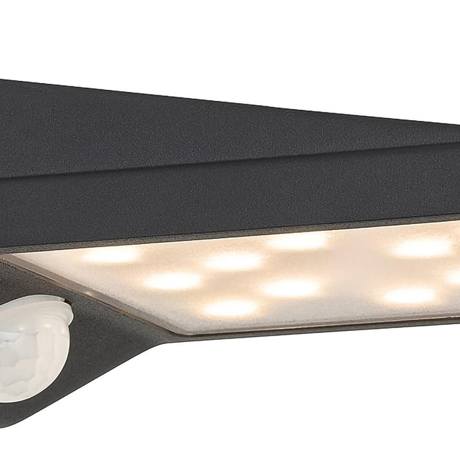 Firstlight LED Cyrus Solar Outdoor Wall Light PIR Sensor Warm White 3000K in Graphite 5