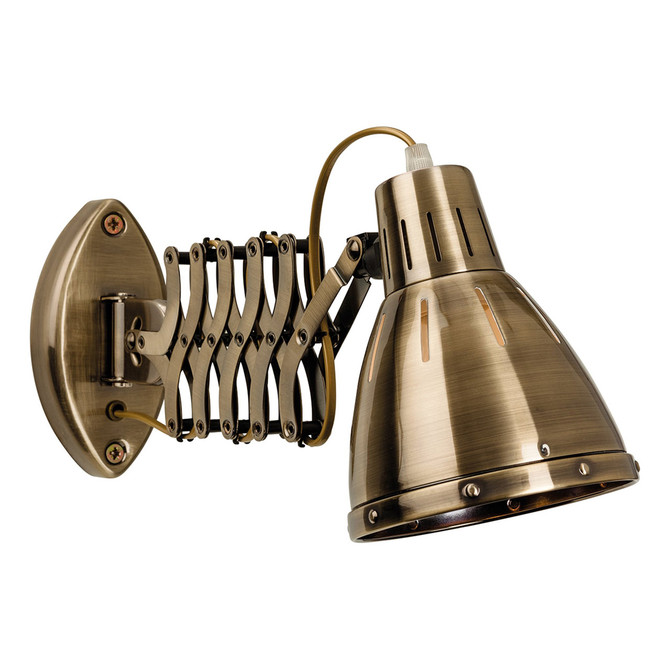 Firstlight Bow Retro Style Wall Spotlight with Extendable Arm Antique Brass 1