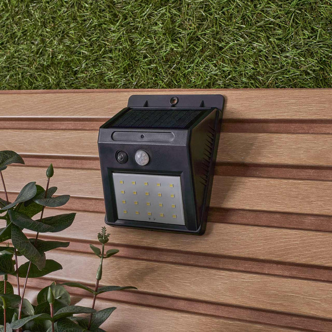 Zink MARLEY 4W LED Solar Security Light with PIR Sensor Black 4