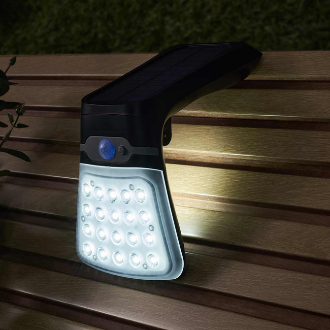 Zink BLACKHALL 3.5W LED Solar Wall Light with PIR Sensor Black 4