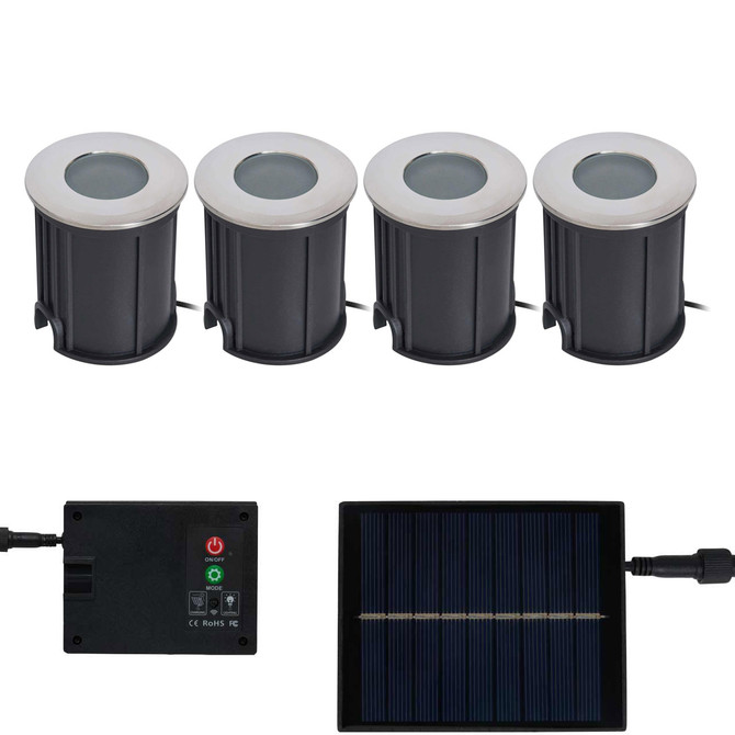 Zink AYLE 4 Light LED Solar Deck Light Kit Black 1