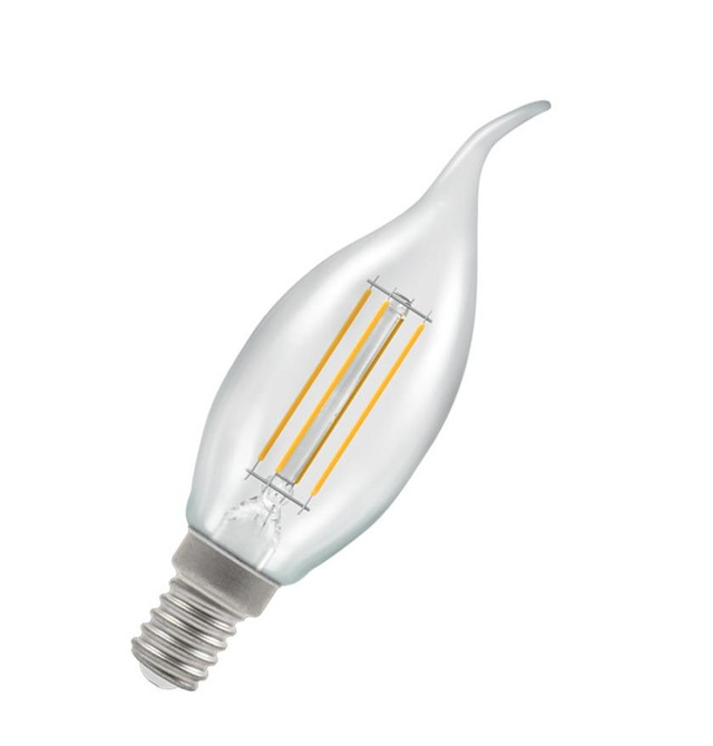 Crompton Lamps LED Bent Tip Candle 5W E14 Dimmable Filament Warm White Clear (40W Eqv) Main Image