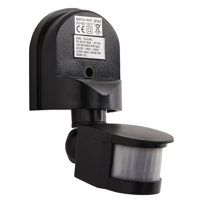 Zink PIR Sensor Dion 180° Black 12-Metre Range 1