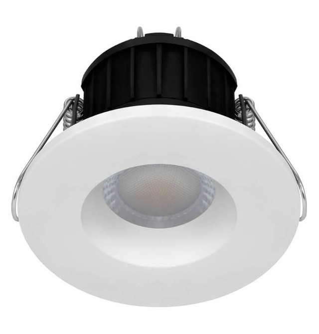 Phoebe LED Fire Rated Downlight 8.5W Dim Firesafe Tri-Colour CCT 60° White and Brushed Nickel IP65 Main Image