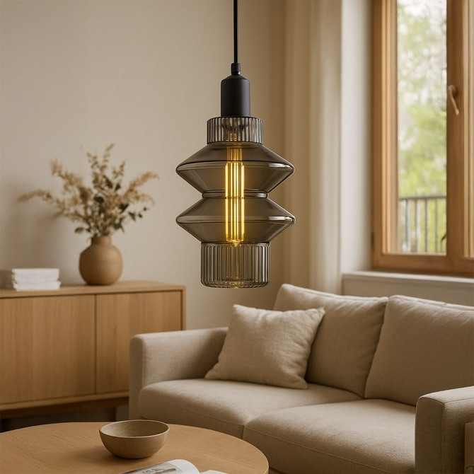 Crompton Lamps LED Lantern 4.5W E27 Decorative Lantern 150mm Extra Warm White Smoke 2