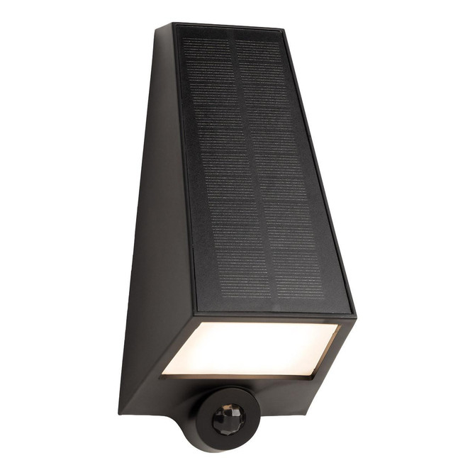 Firstlight LED Augusta Solar 90mm Outdoor Wall Light with PIR Sensor Warm White 3000K in Black