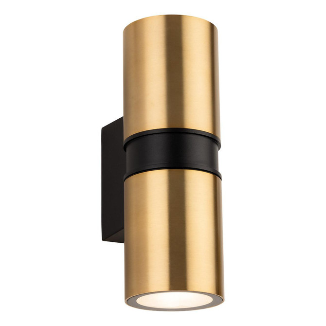 Firstlight Hampton Outdoor Wall Up and Down Light in Brushed Brass and Black