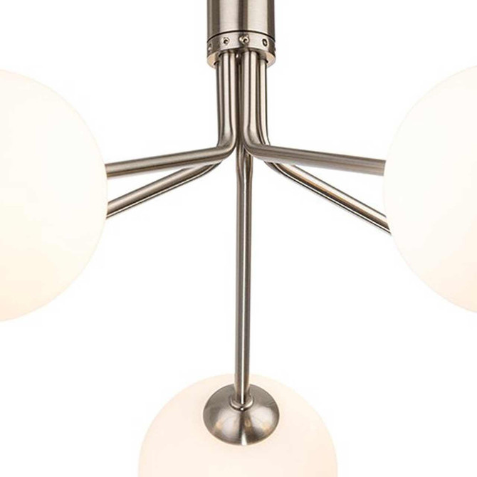 Firstlight Lyric 5-Light Semi-Flush Ceiling Light Opal in Brushed Steel 2