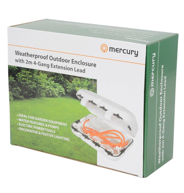 Mercury Weatherproof Outdoor Enclosure 2M 4 Gang Extension White IP64 Image 6