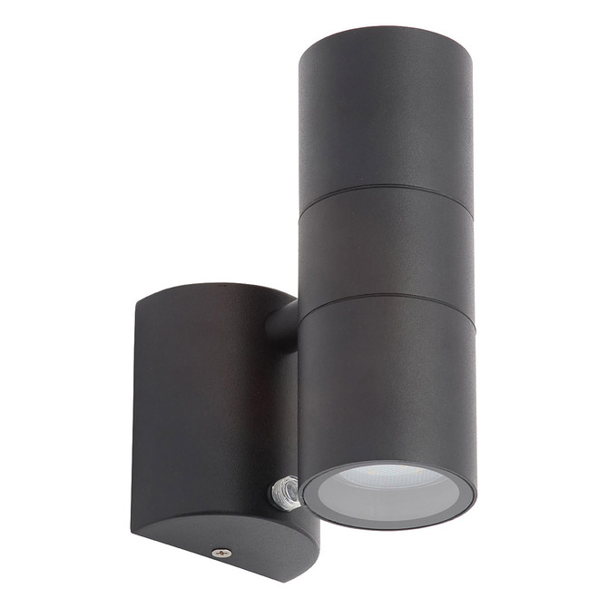 Zink LETO Outdoor Up and Down Wall Light with Dusk Til Dawn Sensor Black Main Image