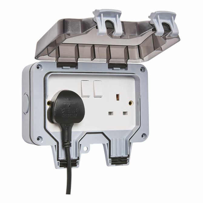 Zink 2 Gang IP66 13A Socket Image 6