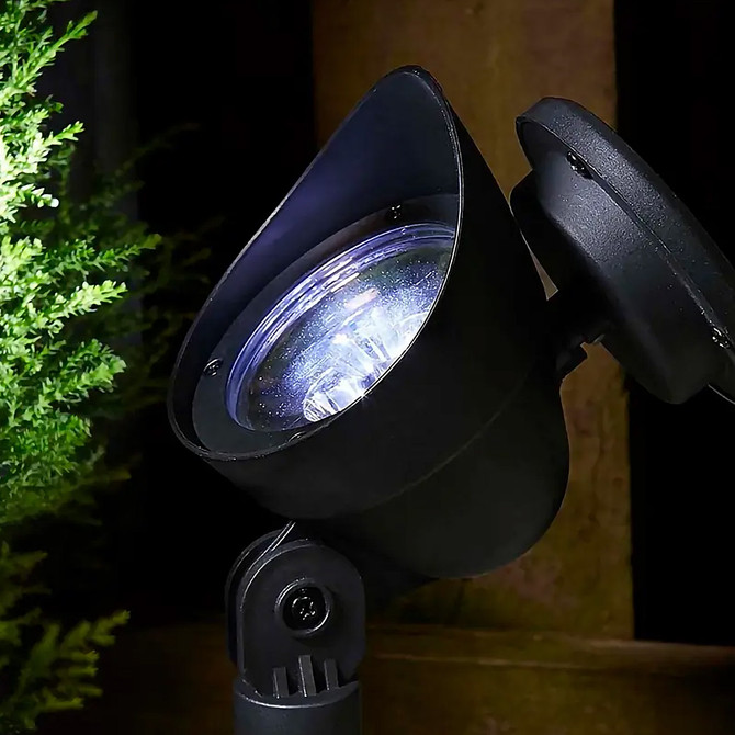 SuperBright LED Solar Garden Spotlight PRIMA (4 Pack) White Black Image 2