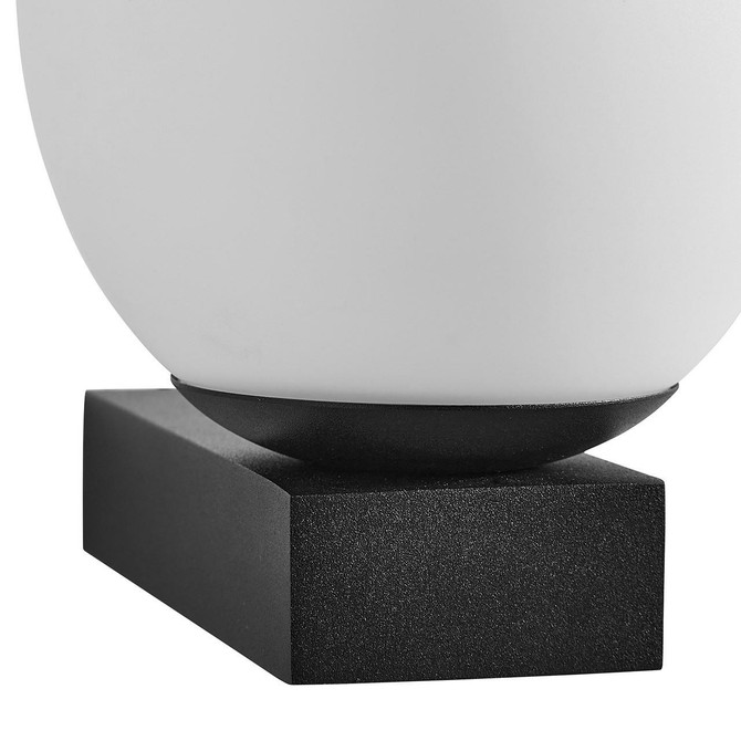Spa Aglos LED Single Globe Wall Light 3W Cool White Opal Glass and Black Image 3