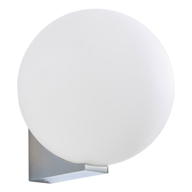 Spa Thiva Single Globe Wall Light Opal Glass and Chrome Main Image