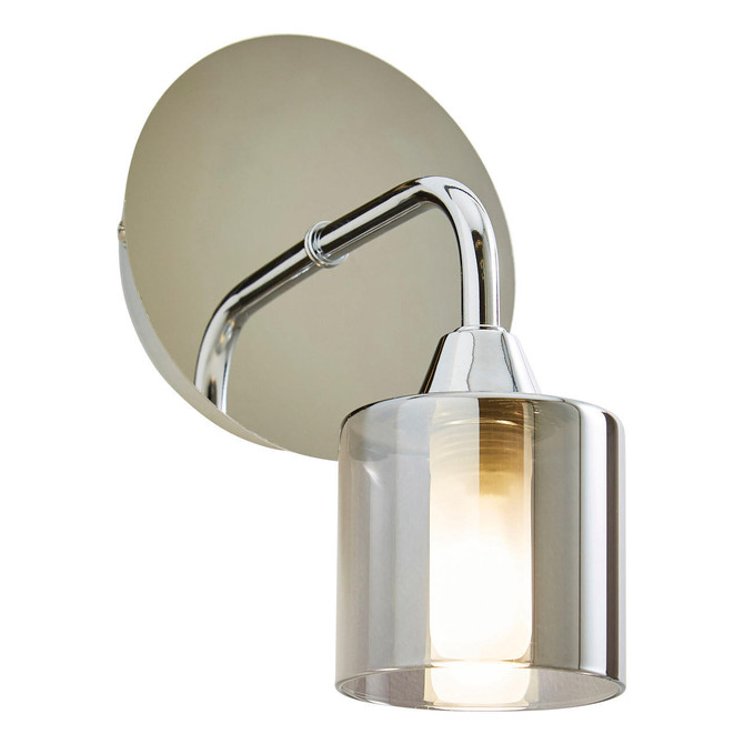 Spa Patras Single Wall Light Smoke Glass and Chrome Image 2