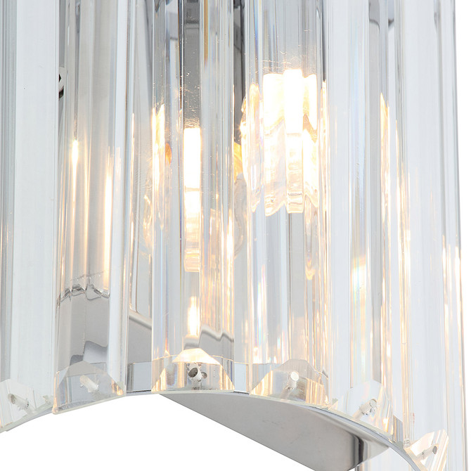 Spa Pegasi Shield Wall Light Crystal Glass and Chrome Image 3