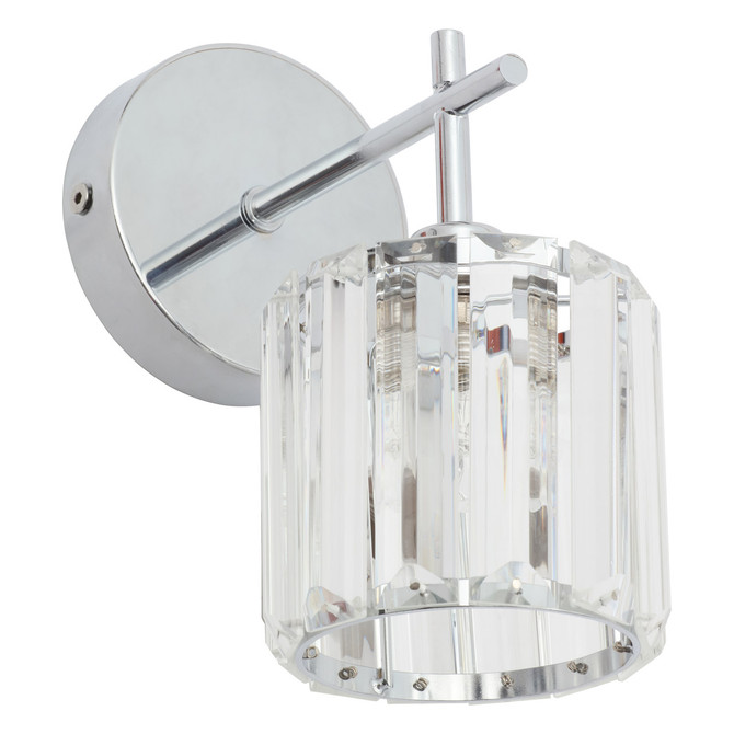 Spa Pegasi Wall Light Crystal Glass and Chrome Main Image