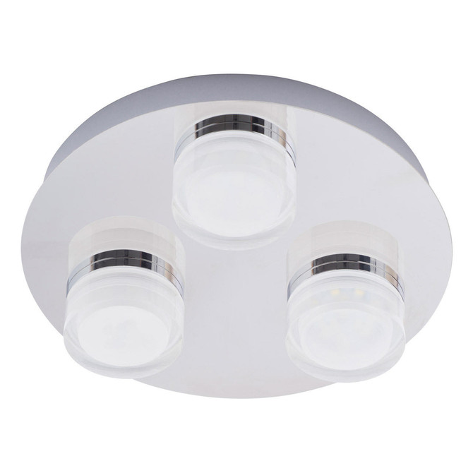 Spa Amalfi LED 3 Light Ceiling Spotlight 15W Cool White Opal and Chrome Main Image