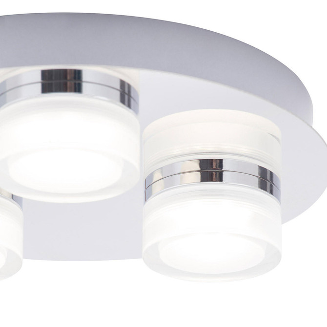 Spa Amalfi LED 3 Light Ceiling Spotlight 15W Cool White Opal and Chrome Image 3