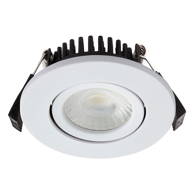 Spa Como LED Tiltable Fire Rated Downlight 5W Dimmable Cool White Matt White IP65 Image 3