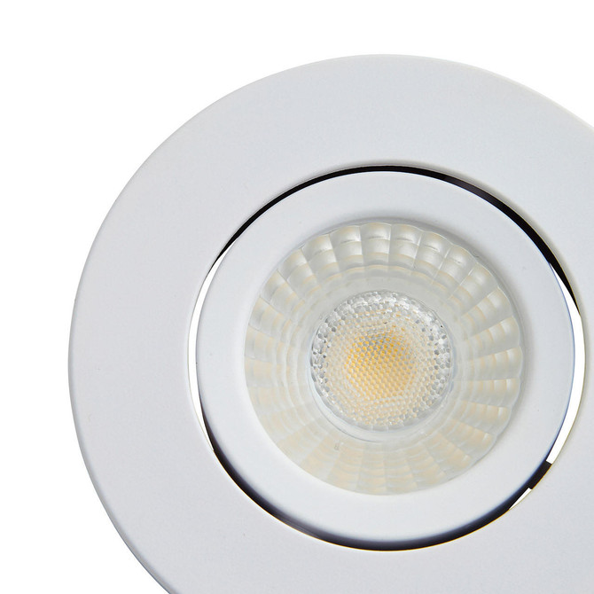 Spa Como LED Tiltable Fire Rated Downlight 5W Dimmable Cool White Matt White IP65 Image 4