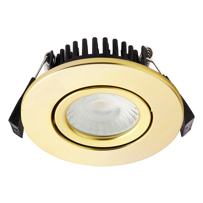 Spa Como LED Tiltable Fire Rated Downlight 5W Dimmable (3 Pack) Cool White Satin Brass IP65 Image 3