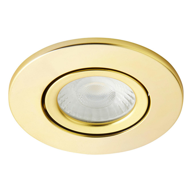 Spa Como LED Tiltable Fire Rated Downlight 5W Dimmable (3 Pack) Cool White Satin Brass IP65 Image 4