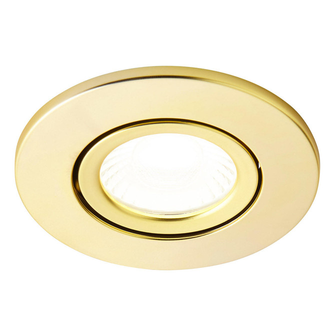 Spa Como LED Tiltable Fire Rated Downlight 5W Dimmable Cool White Satin Brass IP65 Image 2