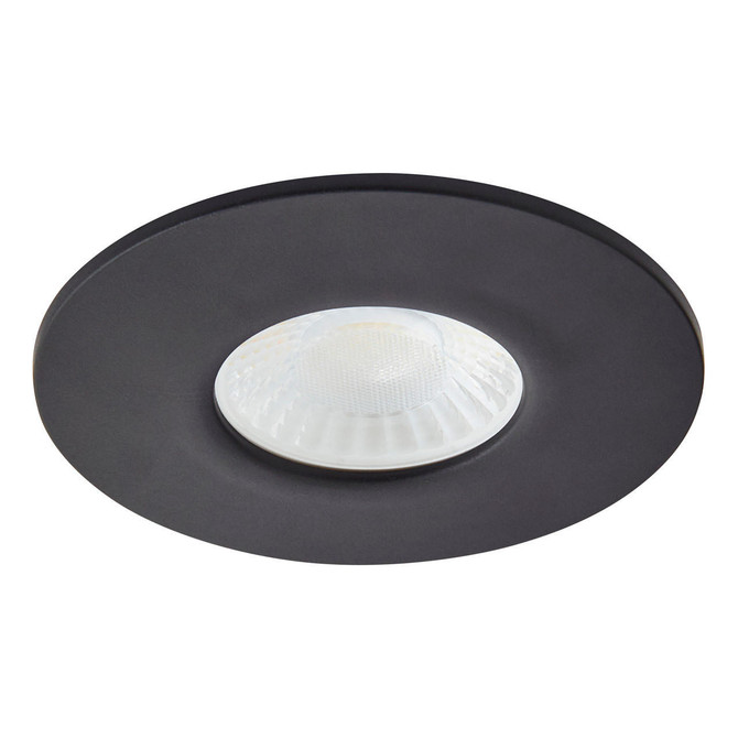 Spa Rhom LED Fire Rated Downlight 8W Dimmable IP65 Tri-Colour CCT Satin Black Main Image