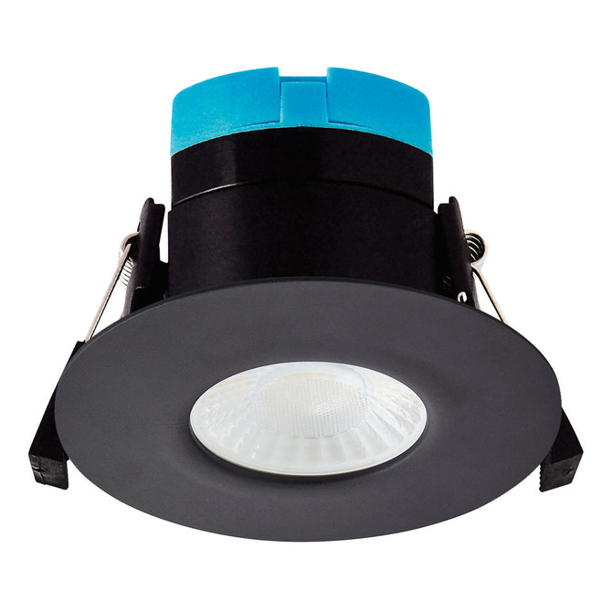 Spa Rhom LED Fire Rated Downlight 8W Dimmable IP65 Tri-Colour CCT Satin Black Image 3