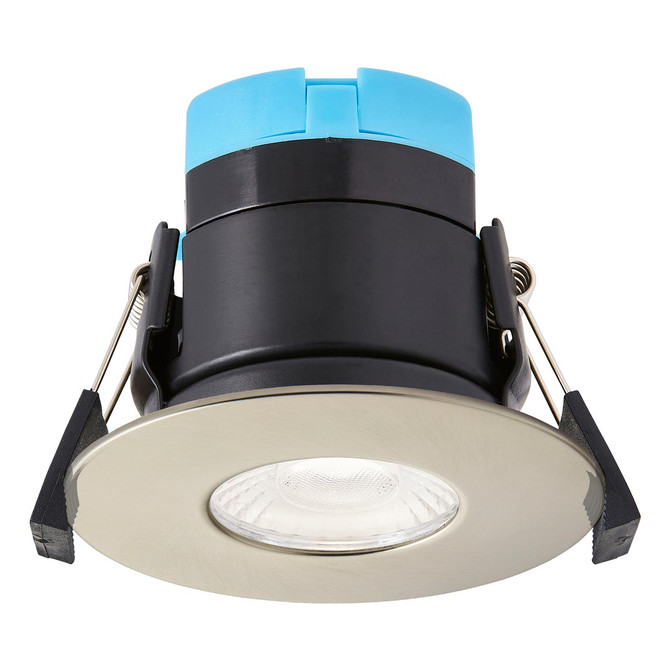 Spa Rhom LED Fire Rated Downlight 8W Dimmable IP65 Tri-Colour CCT Satin Nickel Image 4