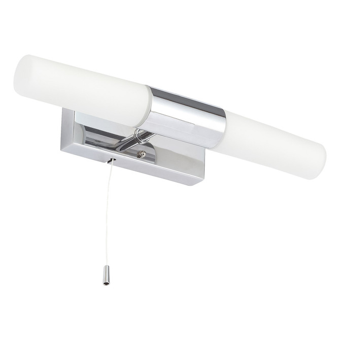 Spa Aries 2-Light Wall Light with Pull Switch Opal Glass and Chrome Main Image