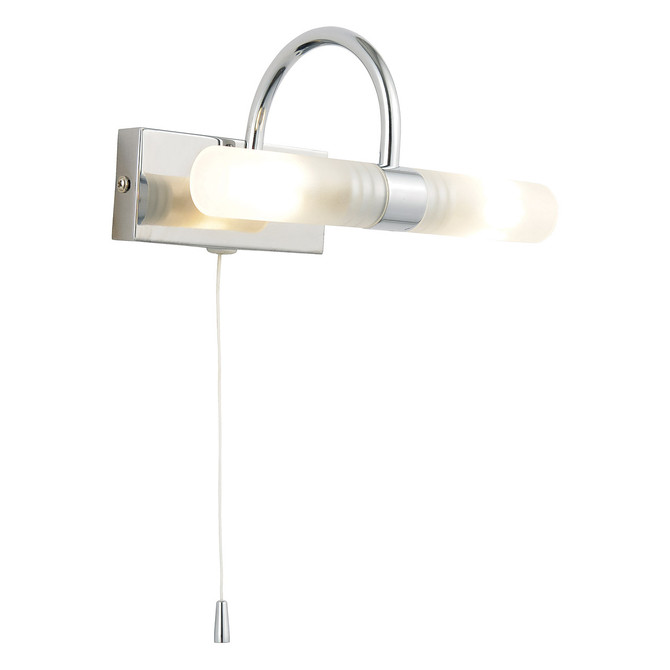 Spa Corvus 2-Light Picture/Mirror Light with Pull Switch Opal Glass and Chrome Image 3
