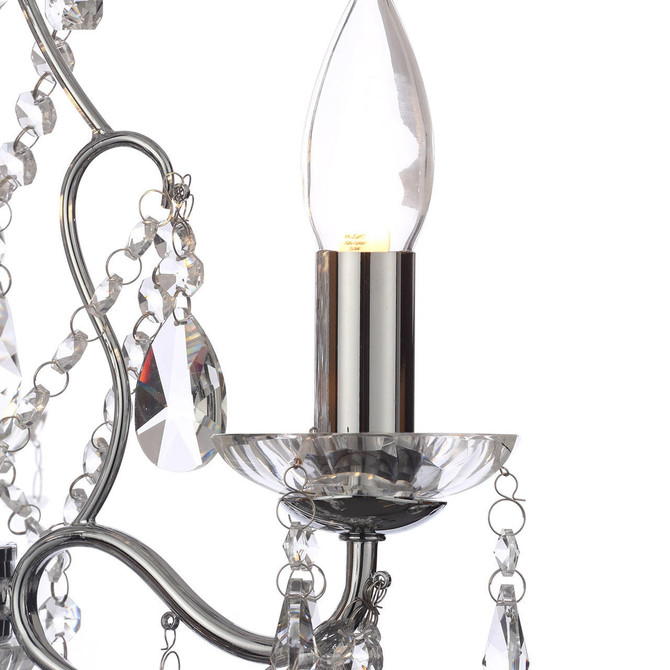 Spa Pro Annalee 3-Light Chandelier Crystal Glass and Chrome Image 3