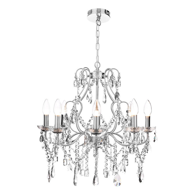 Spa Pro Annalee 8-Light Chandelier Crystal Glass and Chrome Image 2