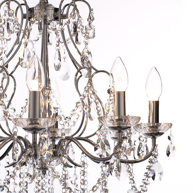 Spa Pro Annalee 8-Light Chandelier Crystal Glass and Chrome Image 3