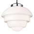 Firstlight Art Deco Classic 1930's Style Acorn Pendant Light in Chrome and Milky White Glass 1