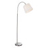 Firstlight Tower Modern Style Floor Lamp with On/Off Foot Switch Brushed Steel and Cream Shade 1