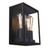 Firstlight Houston Modern Style 2-Light Lantern in Black and Clear Glass 3
