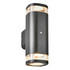 Zink EOS Outdoor Up and Down Wall Light with Dusk til Dawn Sensor Black 1