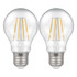 Crompton Lamps LED GLS 4.2W E27 Filament Warm White Clear Dimmable 2 Pack