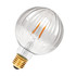 Prolite LED Ribbed Globe 4W E27 Dimmable Funky Filaments Extra Warm White Clear Main Image