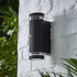 Zink HELIX Outdoor Up and Down Wall Light with Dusk Til Dawn Sensor Black Image 4