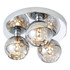 Spa Megara 3 Light Flush Ceiling Light Decorative Crystal Smoke Glass and Chrome Image 2